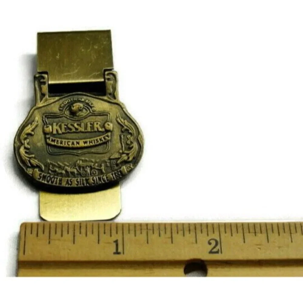 Kessler American Whiskey Money Clip Smooth As Silk Bronze Tone Credit Card Cash